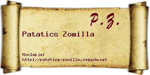 Patatics Zomilla névjegykártya